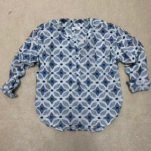 Blue Patterned Blouse